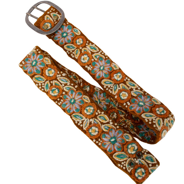 Jenny Krauss Ground Cover Floral Embroidered Wool Belt